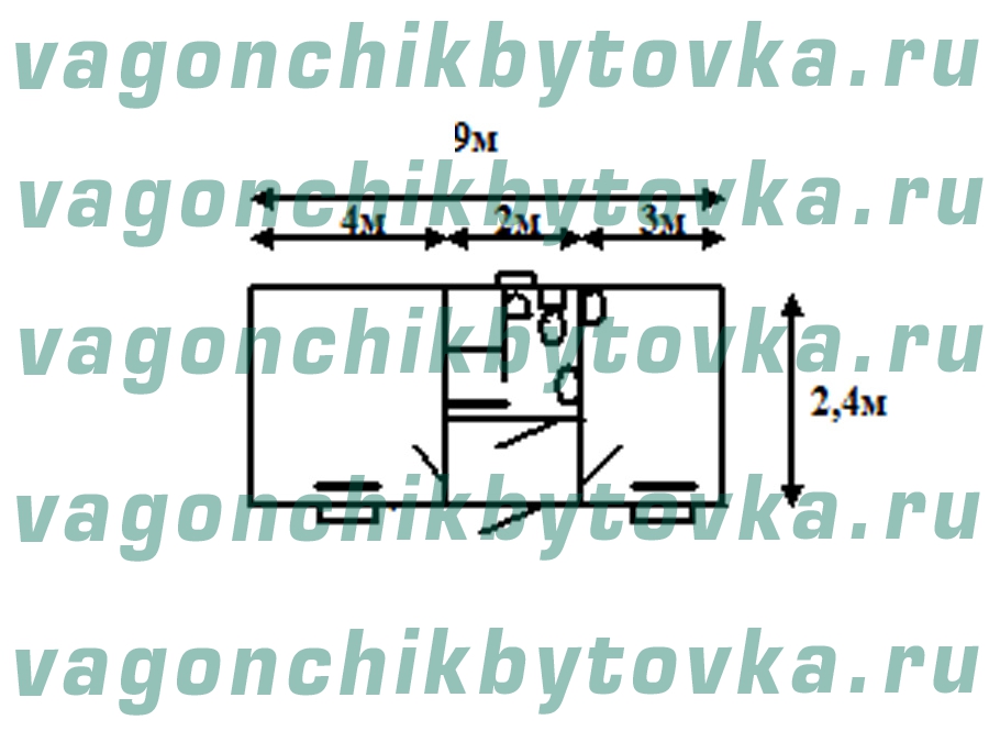 Жилой вагончик 9м для туристических объектов